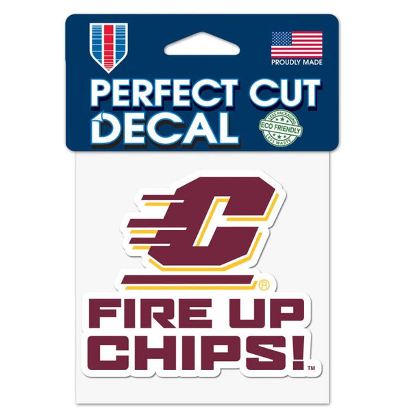 Wholesale-Central Michigan Chippewas SLOGAN Perfect Cut Color Decal 4" x 4"