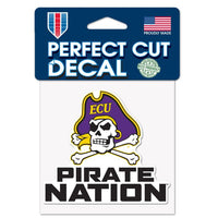 Wholesale-East Carolina Pirates SLOGAN Perfect Cut Color Decal 4" x 4"