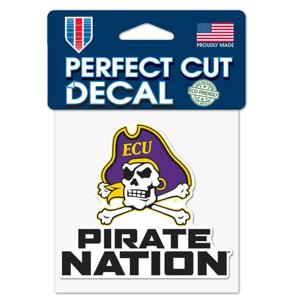 Wholesale-East Carolina Pirates SLOGAN Perfect Cut Color Decal 4" x 4"