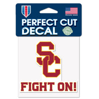 Wholesale-USC Trojans SLOGAN Perfect Cut Color Decal 4" x 4"