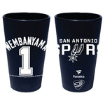San Antonio Spurs 16 oz Silicone Pint Glass Victor Wembanyama