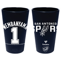 San Antonio Spurs 16 oz Silicone Pint Glass Victor Wembanyama