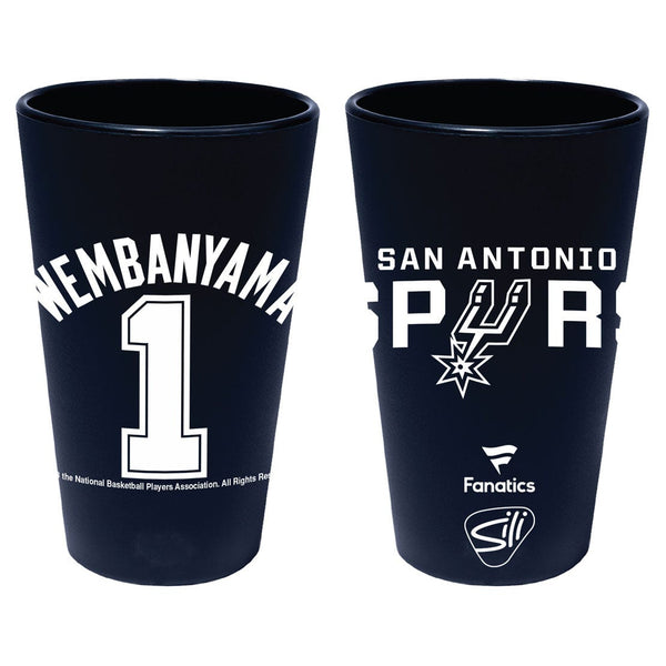 San Antonio Spurs 16 oz Silicone Pint Glass Victor Wembanyama