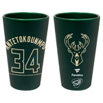 Milwaukee Bucks 16 oz Silicone Pint Glass Giannis Antetokounmpo