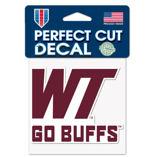 Wholesale-West Texas A&amp;M Buffaloes SLOGAN Perfect Cut Color Decal 4" x 4"