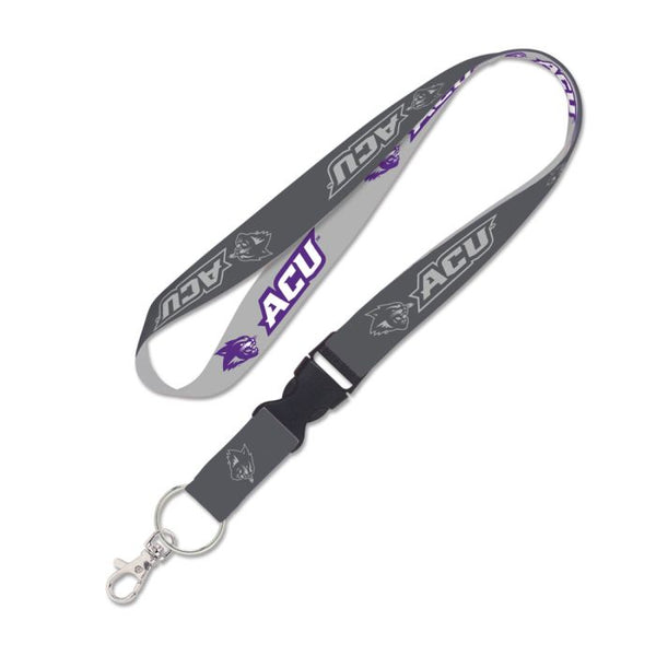 Wholesale-Abilene Christian Wildcats CHARCOAL Lanyard w/detachable buckle 1"