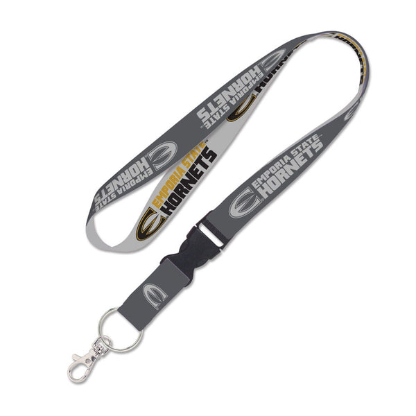 Emporia State Hornets CHARCOAL Lanyard w/detachable buckle 1"