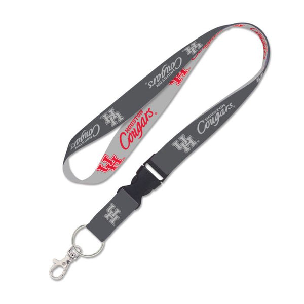 Wholesale-Houston Cougars CHARCOAL Lanyard w/detachable buckle 1"