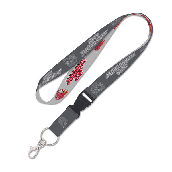 Jacksonville State Gamecocks CHARCOAL Lanyard w/detachable buckle 1"