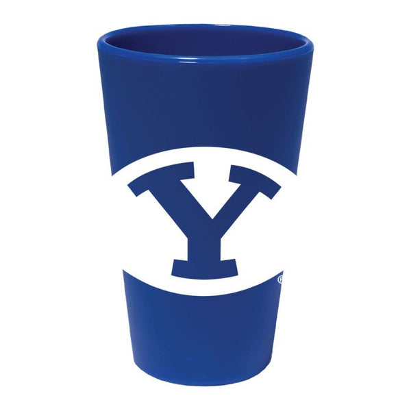 Wholesale-Brigham Young Cougars BLUE 16 oz Silicone Pint Glass