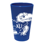 Kansas Jayhawks BLUE 16 oz Silicone Pint Glass