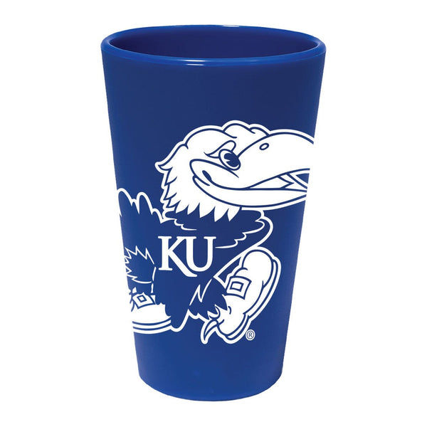 Kansas Jayhawks BLUE 16 oz Silicone Pint Glass