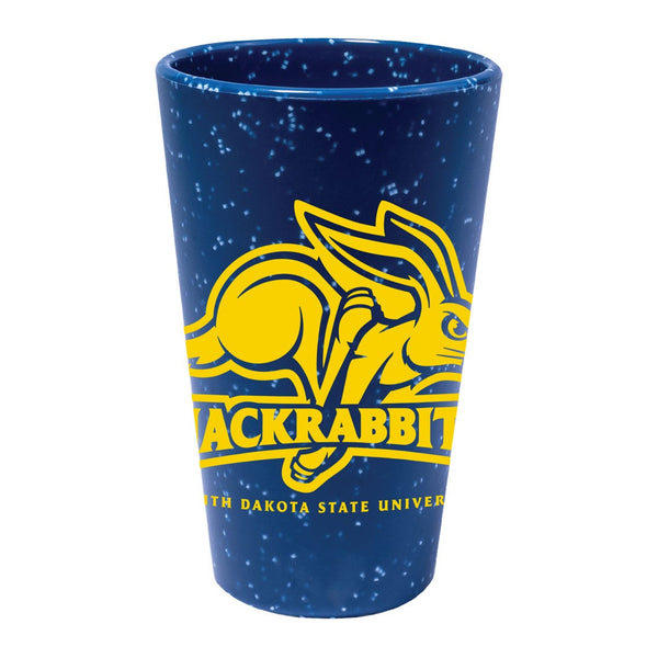 South Dakota State Jackrabbits BLUE SPECKLE 16 oz Silicone Pint Glass