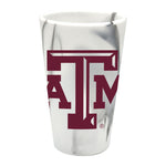 Texas A&M Aggies MOUNTAIN MARBLE 16 oz Silicone Pint Glass