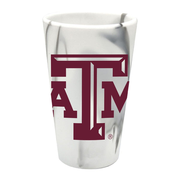 Texas A&M Aggies MOUNTAIN MARBLE 16 oz Silicone Pint Glass