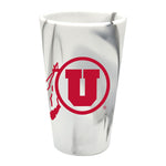 Utah Utes MOUNTAIN MARBLE 16 oz Silicone Pint Glass