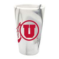 Utah Utes MOUNTAIN MARBLE 16 oz Silicone Pint Glass