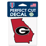 Wholesale-Georgia Bulldogs STATE SHAPE Perfect Cut Color Decal 4" x 4"