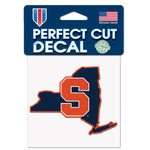 Wholesale-Syracuse Orange STATE SHAPE Perfect Cut Color Decal 4" x 4"