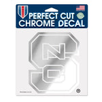 Wholesale-NC State Wolfpack Chrome Perfect Cut Decal 6" x 6"