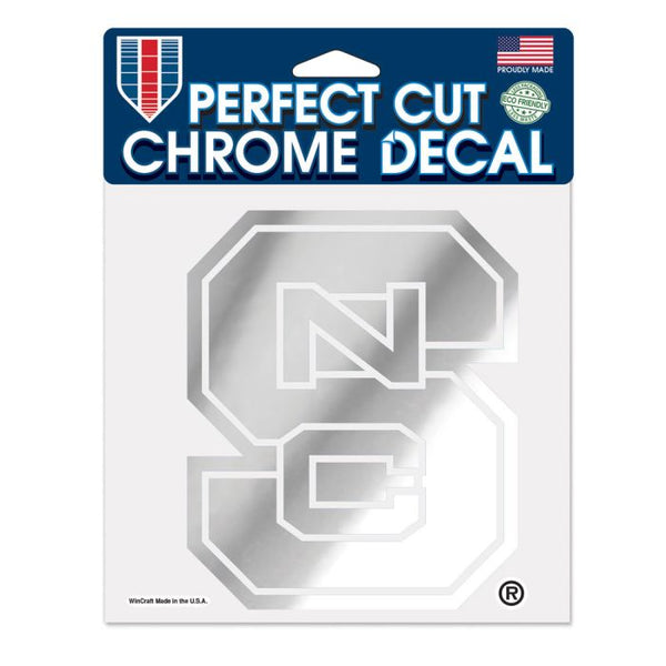 Wholesale-NC State Wolfpack Chrome Perfect Cut Decal 6" x 6"