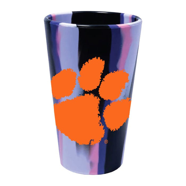 Clemson Tigers NORTHERN LIGHTS 16 oz Silicone Pint Glass