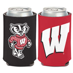 Wholesale-Wisconsin Badgers 2Color Can Cooler 12 oz.