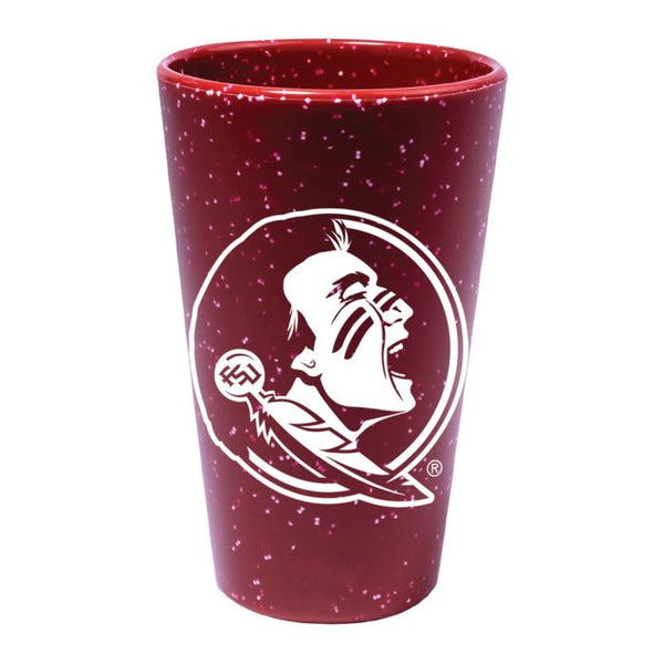 Wholesale-Florida State Seminoles RED SPECKLE 16 oz Silicone Pint Glass
