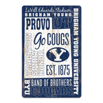 Brigham Young Cougars WORDAGE Wood Sign 11" x 17" 1/4" thick
