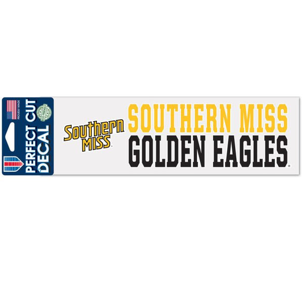 Wholesale-Southern Miss Golden Eagles Stacked Design Perfect Cut Decals 3" x 10"