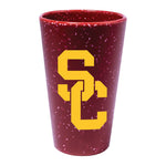 USC Trojans RED SPECKLE 16 oz Silicone Pint Glass