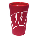 Wholesale-Wisconsin Badgers 16 oz Silicone Pint Glass