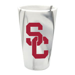 USC Trojans MOUNTAIN MARBLE 16 oz Silicone Pint Glass
