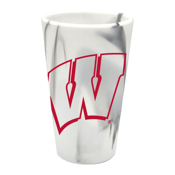 Wholesale-Wisconsin Badgers 16 oz Silicone Pint Glass