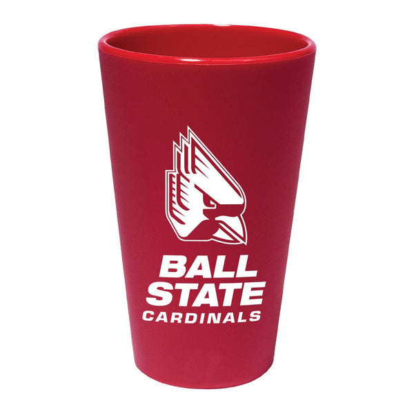 Ball State Cardinals RED 16 oz Silicone Pint Glass