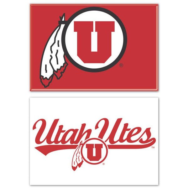 Wholesale-Utah Utes Rectangle Magnet, 2pack 2" x 3"