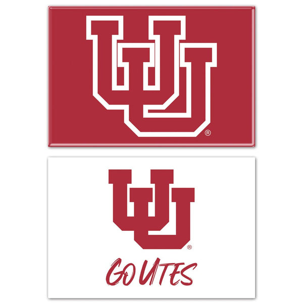 Utah Utes Rectangle Magnet, 2pack 2" x 3"