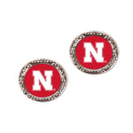 Wholesale-Nebraska Cornhuskers Earrings Jewelry Carded Round