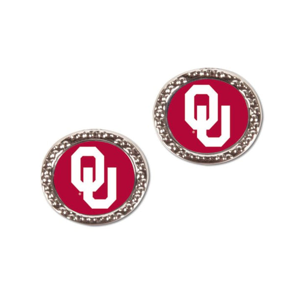 Wholesale-Oklahoma Sooners Earrings Jewelry Carded Round