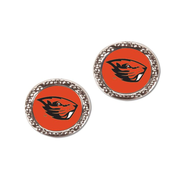 Wholesale-Oregon State Beavers Earrings Jewelry Carded Round