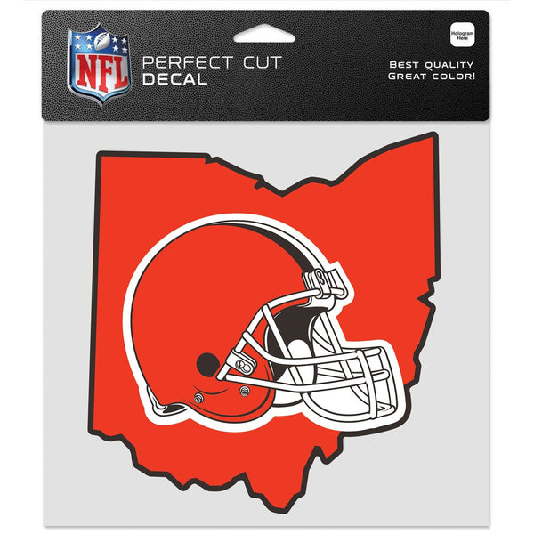 Cleveland Browns STATE SHAPE Perfect Cut Color Decal 8" x 8"
