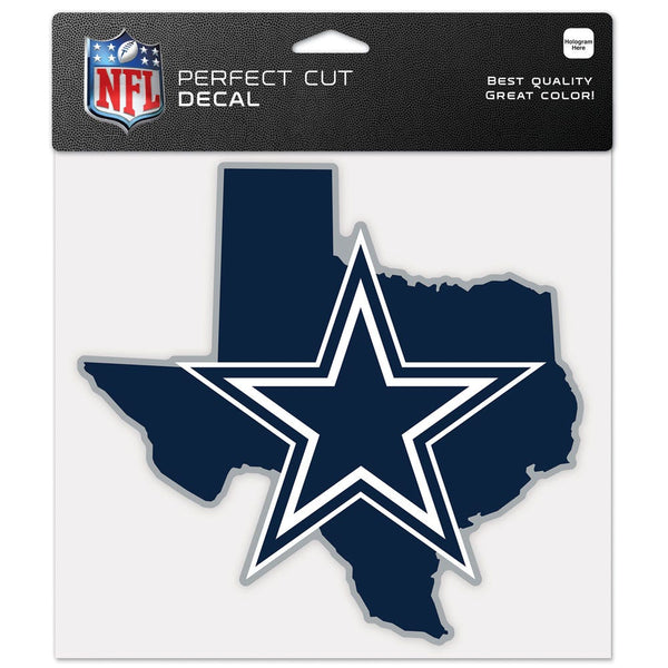 Dallas Cowboys State Shaped Perfect Cut Color Decal 8" x 8"
