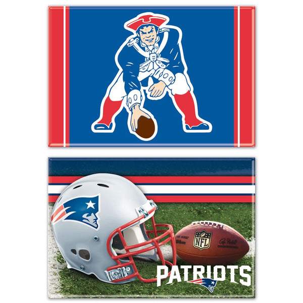 New England Patriots Rectangle Magnet, 2pack 2" x 3"