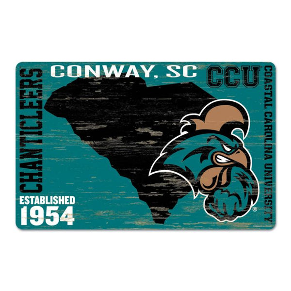 Wholesale-Coastal Carolina Chanticleers Wood Sign 11" x 17" 1/4" thick