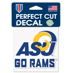 Wholesale-Angelo State Rams SLOGAN Perfect Cut Color Decal 4" x 4"