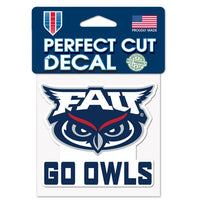 Wholesale-Florida Atlantic Owls SLOGAN Perfect Cut Color Decal 4" x 4"