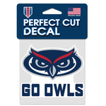 Florida Atlantic Owls SLOGAN Perfect Cut Color Decal 4" x 4"