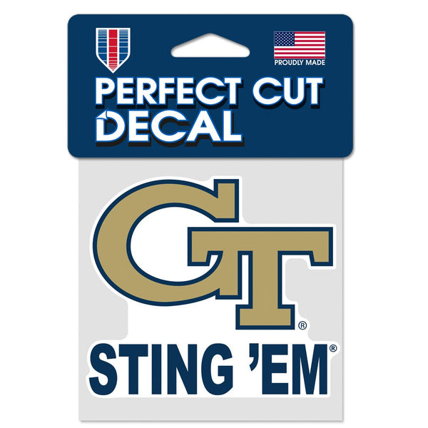 Georgia Tech Yellow Jackets Perfect Cut Color Decal 4" x 4"