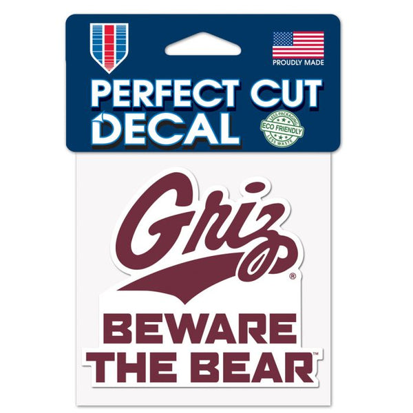 Wholesale-Montana Grizzlies SLOGAN Perfect Cut Color Decal 4" x 4"