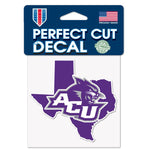 Wholesale-Abilene Christian Wildcats STATE SHAPE Perfect Cut Color Decal 4" x 4"